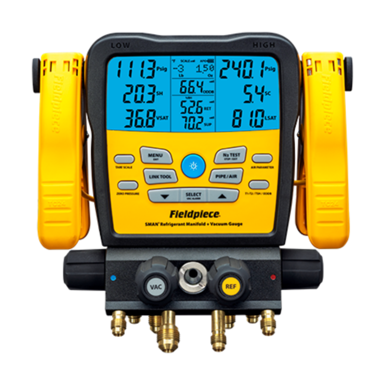 Oprawa zaworowa z wbudowanym wakuometrem SM482V Fieldpiece — wynajem TechnikRent