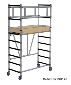 COM160XS.AB Rusztowanie aluminiowe FARAONE COMPACT XS AB jezdne – wysokość robocza 3,70m — wynajem TechnikRent.pl